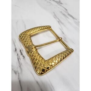Chunky Textured Quilted‎ Brass Replacement Dress Belt Buckle for 2" belt